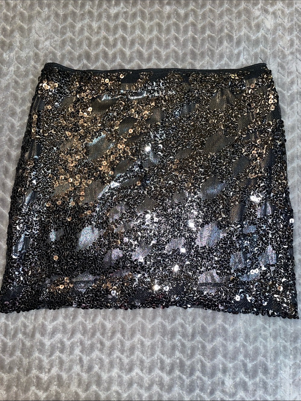 Express Black Sequin Lace Mini Skirt XS Floral Party Cocktail Y2K - Picture 2 of 10